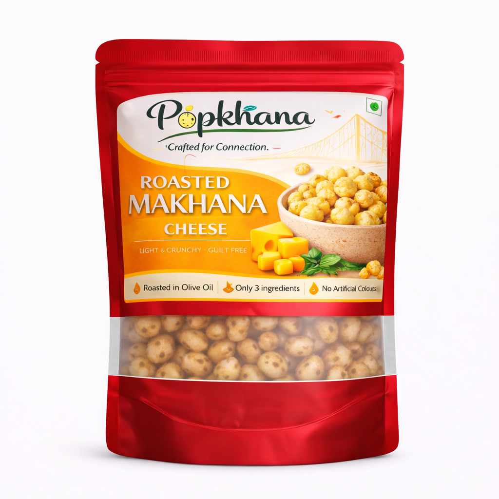 PopKhana Cheese Roasted Makhana Healthy Roasted Fox Nuts Snack Roasted in Olive Oil