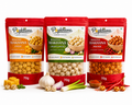 PopKhana Flavour Trio Adda featuring Cheese, Cream & Onion and Peri Peri roasted makhana packs, 70g each, total weight 210g, roasted in olive oil and gluten-free.