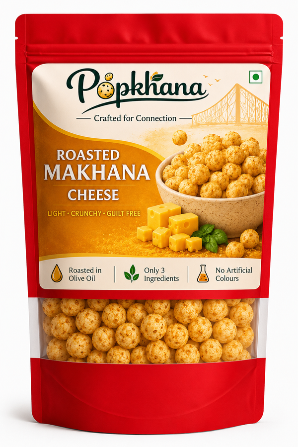 PopKhana Cheese Roasted Makhana Healthy Roasted Fox Nuts Snack Roasted in Olive Oil snack