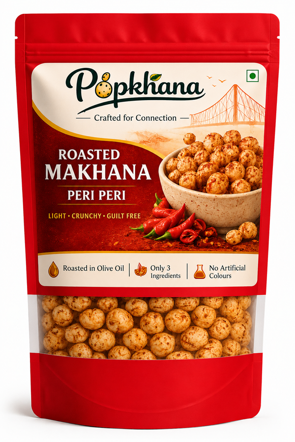PopKhana Peri Peri Roasted Makhana Healthy Fox Nuts Snack Roasted in Olive Oil